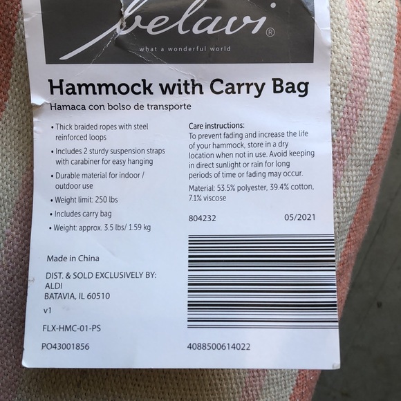 New Belavi Hammock with Carry Bag and Straps with Hanging Hardware - Picture 3 of 3